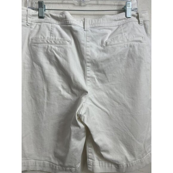Jones New York Stretch SZ 14 Sport Bermuda White Shorts Cotton Spandex - Picture 4 of 8